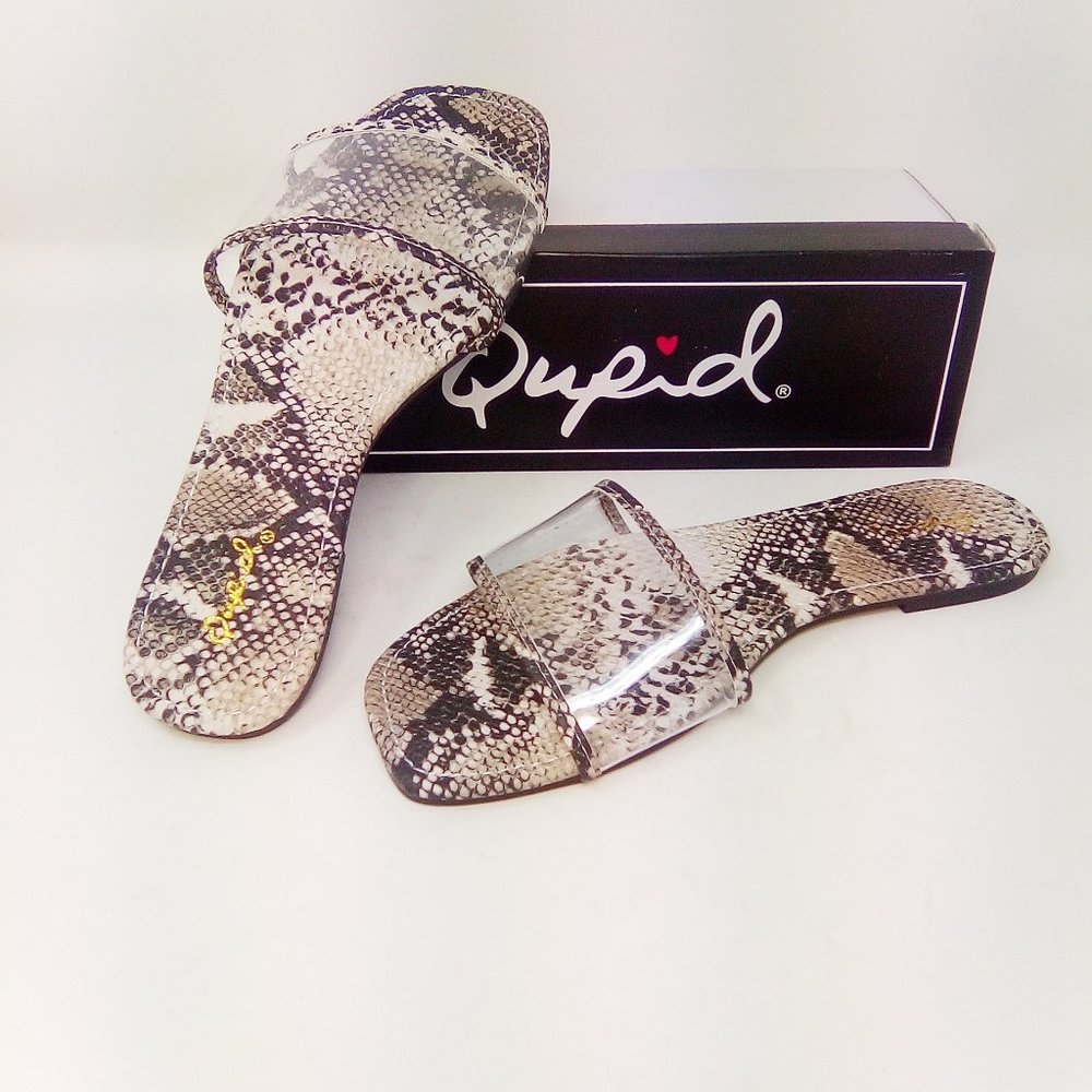 NIB Animal Print Flats Transparent and Snakeskin - Picture 6 of 15